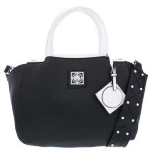 Catherine Malandrino Black White Satchel Bag NWT